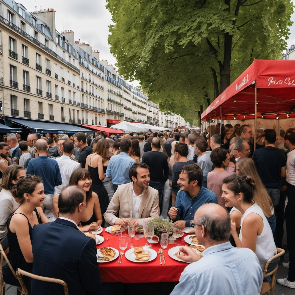 People at a local Parisian event